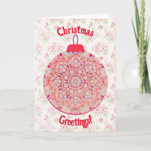 Vintage Weihnachtsschmuckkarte Karte