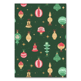 Vintage Weihnachtsschmuckmuster - Grün Tischnummer