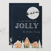 Vintage Weihnachtsschneekarte Feiertagskarte (Vorne/Hinten)