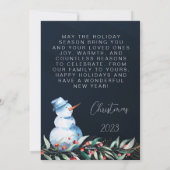 Vintage Weihnachtsschneekarte Feiertagskarte (Rückseite)