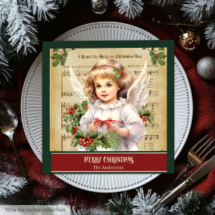 Vintage-Weihnachtsservietten Engel-Tischdekoration Serviette