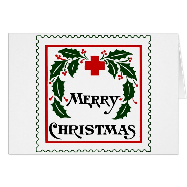 VINTAGE WEIHNACHTSSiegel-KARTE (Vorderseite (Horizontal))