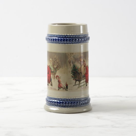 Vintage Weihnachtsspielzeug-Angles Weihnachtsfreud Bierglas (Mittel)