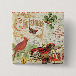 Vintage-Weihnachtsspielzeug Button