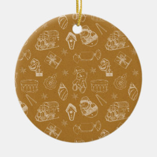 Vintage Weihnachtsspielzeuge handgezeichnet Keramik Ornament