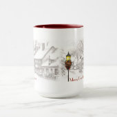 Vintage Weihnachtsstadt Kaffee Tasse (Zentrum)