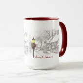 Vintage Weihnachtsstadt Kaffee Tasse (VorderseiteRechts)