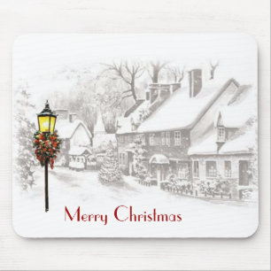 Vintage Weihnachtsstadt-Mauspad Mousepad