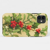 Vintage Weihnachtsstechpalme Case-Mate iPhone Hülle (Rückseite (Horizontal))