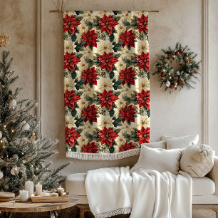 Vintage-Weihnachtsstern-Decke Rot & Weiß Holiday-K Fleecedecke