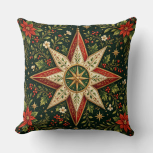 Vintage-Weihnachtsstern-Ornament Poinsettie Stechp Kissen