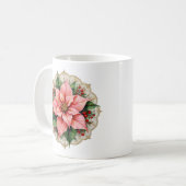 Vintage-Weihnachtsstern-Unterlage Kaffeetasse (Vorderseite Links)