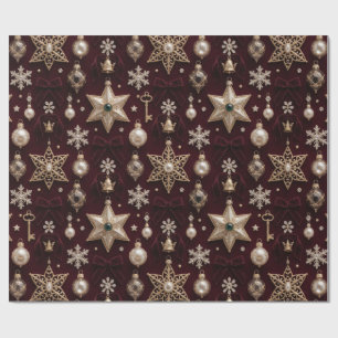 Vintage-Weihnachtssterne-Festtags-Ornament-Eleganz Geschenkpapier