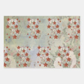 Vintage Weihnachtssterne Packpapier Blatt (Vorderseite 3)