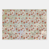Vintage Weihnachtssterne Packpapier Blatt (Vorderseite)