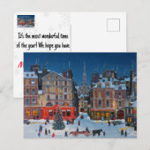 Vintage Weihnachtsstraße Postkarte (Vorne/Hinten)