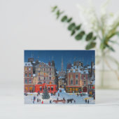 Vintage Weihnachtsstraße Postkarte (Stehend Vorderseite)