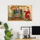 Vintage-Weihnachtsstrumpfposter Poster (Heimbüro)