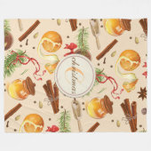 Vintage Weihnachtsszenarien Fleecedecke (Vorderseite (Horizontal))