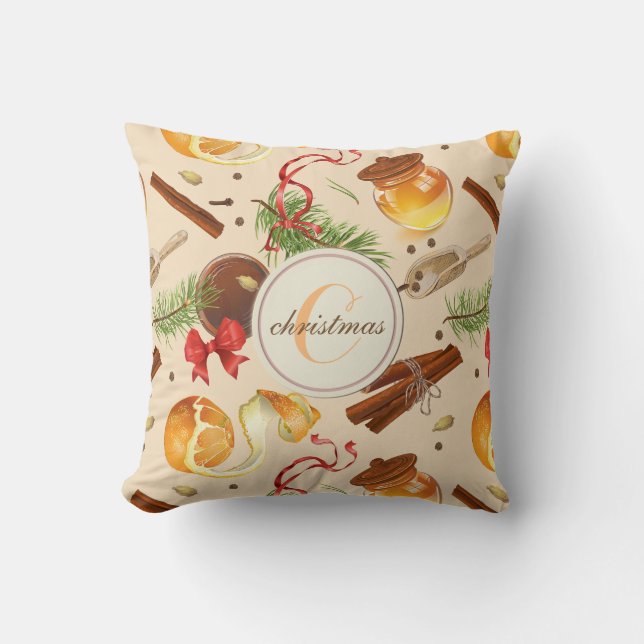Vintage Weihnachtsszenarien Kissen (Vorderseite)