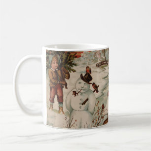 Vintage Weihnachtsszene Eislaufen Kaffeetasse