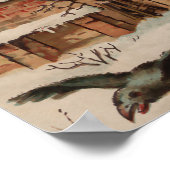 Vintage Weihnachtsszene Große Dekoration Print (Ecke)