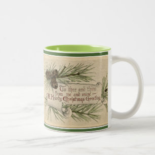 Vintage Weihnachtsszene Kaffeebecher Zweifarbige Tasse