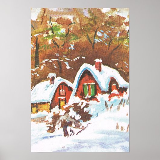 Vintage Weihnachtsszene Poster (Vorne)