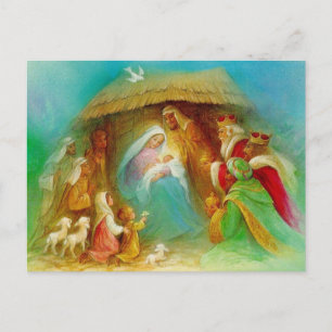 Vintage Weihnachtsszene Postkarte
