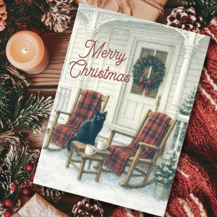Vintage-Weihnachtsszene-Urlaubskarte Feiertagskarte