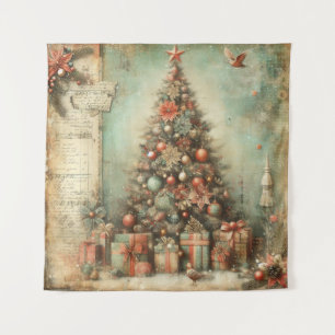 Vintage-Weihnachtsteppich Wandteppich