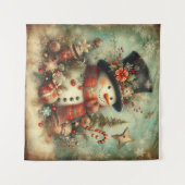 Vintage-Weihnachtsteppich Wandteppich (Vorderseite (Horizontal))