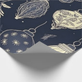 Vintage Weihnachtstheam Muster grau Geschenkpapier (Ecke)