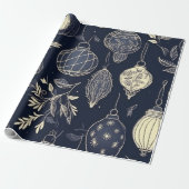 Vintage Weihnachtstheam Muster grau Geschenkpapier (Ungerollt)