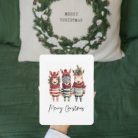 Vintage Weihnachtstiere in Aquarellen