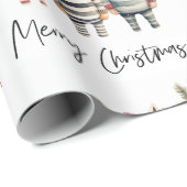 Vintage Weihnachtstiere in Aquarellen Geschenkpapier (Rolleneckpunkt)