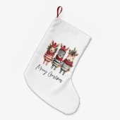 Vintage Weihnachtstiere in Aquarellen Kleiner Weihnachtsstrumpf (Vorderansicht (hängend))