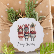 Vintage Weihnachtstiere in Aquarellen