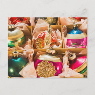 Vintage Weihnachtsverzierungen Feiertagspostkarte