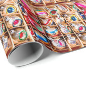 Vintage Weihnachtsverzierungen Geschenkpapier (Rolleneckpunkt)