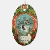 Vintage Weihnachtsverzierungen - Paar-gehender Keramik Ornament (Links)