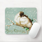 Vintage Weihnachtsvögel fröhlich Retro Mousepad (Mit Mouse)