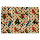 Vintage Weihnachtsvögel Große Geschenktüte (Rückseite)