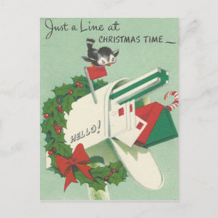 Vintage-Weihnachtsvogelkarte Feiertagspostkarte