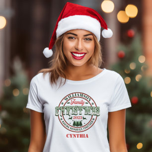 Vintage-Weihnachtsvorlage für die Familie T-Shirt