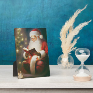 Vintage-Weihnachtswandkunst liest Santa Fotoplatte