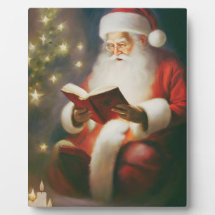 Vintage-Weihnachtswandkunst liest Santa Fotoplatte