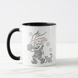 Vintage-Weihnachtswichtel mit Katze aus Norwegen - Tasse