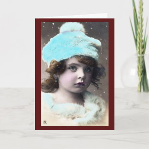Vintage Weihnachtswinter-Fee-Karte Feiertagskarte
