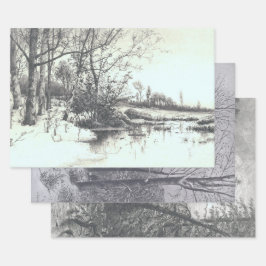 Vintage Weihnachtswrapping Papier WINTER WOODS...